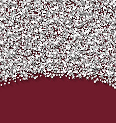 Image showing Abstract red background white hoarfrost particles