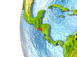 Image showing Colombia on globe