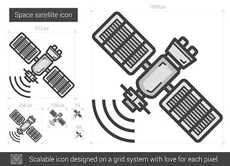 Image showing Space satellite line icon.