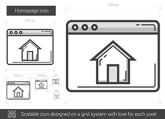 Image showing Homepage line icon.