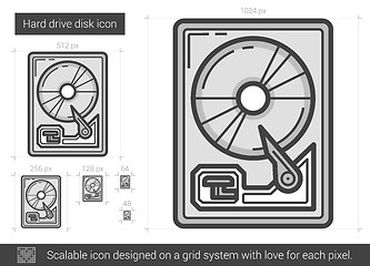 Image showing Hard drive disk line icon.