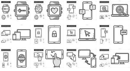 Image showing Mobility line icon set.