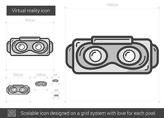 Image showing Virtual reality line icon.