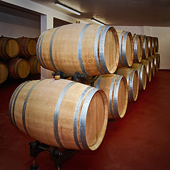 Image showing Barrels with Wine