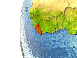 Image showing Liberia on globe