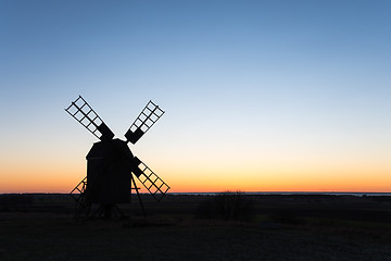 Image showing Old windmill silhouette