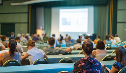 Image showing Audience in lecture hall participating at business conference.