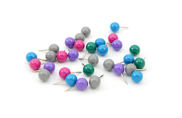 Image showing Assortment of drawing pins