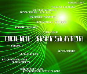 Image showing Online Translator Means World Wide Web And Decipherer