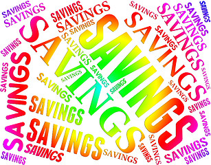 Image showing Savings Word Shows Text Save And Money