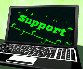 Image showing Support On Laptop Shows Online Support