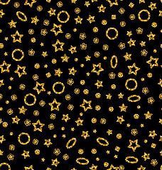 Image showing Golden Glittering Seamless Pattern