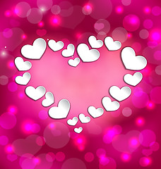 Image showing Lighten background with hearts for Valentine Day