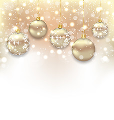 Image showing Christmas shimmering background with balls and copy space for yo