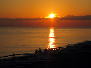 Image showing sunset in ocean Bali