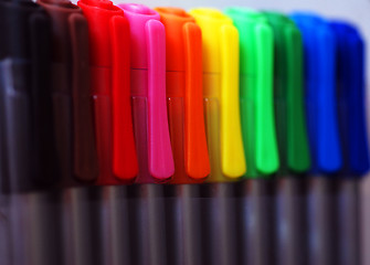 Image showing Pen Lids Close-Up