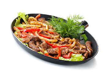 Image showing traditional mexican beef fajitas