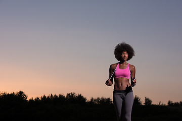 Image showing young african american woman in nature