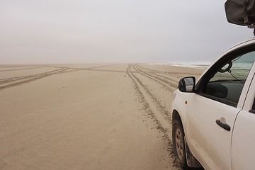 Image showing car on sand