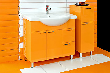 Image showing Orange bathroom