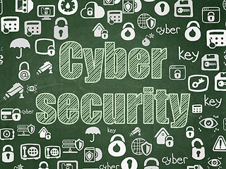 Image showing Security concept: Cyber Security on School board background