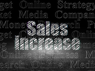 Image showing Marketing concept: Sales Increase in grunge dark room