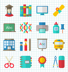 Image showing School Colorful Simple Icons