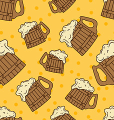 Image showing Seamless Wooden Foam Beer Mugs