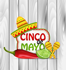 Image showing Holiday Greeting Background for Cinco De Mayo 