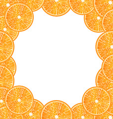 Image showing Abstract Frame with Sliced Oranges