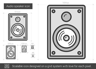 Image showing Audio speaker line icon.