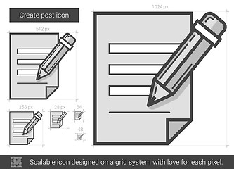 Image showing Create post line icon.