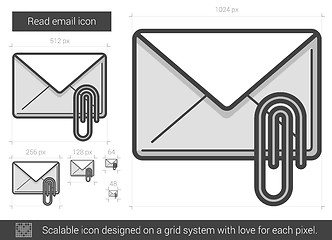 Image showing Read email line icon.