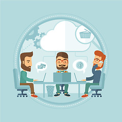 Image showing Business team brainstorming vector illustration.