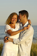 Image showing Happy young couple at beach