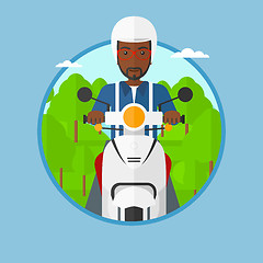 Image showing Man riding scooter vector illustration.