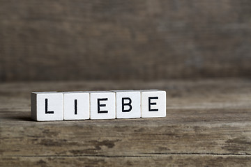 Image showing German word love 