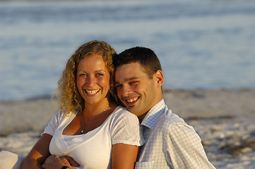 Image showing Young happy couple at beach