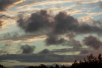 Image showing Colorful clouds at sunset