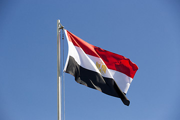 Image showing National flag of Egypt on a flagpole