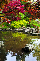 Image showing Pond in zen garden