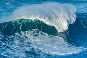 Image showing Wave breaking in Nazare