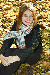 Image showing Teenage girl in the fall