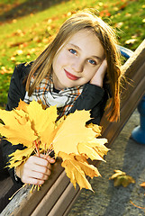 Image showing Teenage girl in the fall