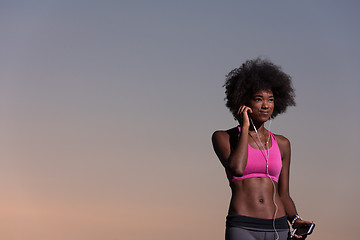 Image showing young african american woman in nature