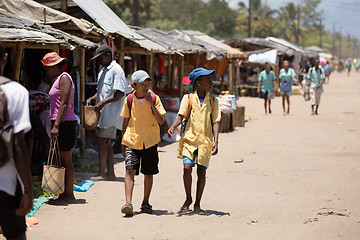 Image showing Malagasy peoples on marketplace in Madagascar