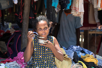 Image showing Malagasy peoples on marketplace in Madagascar