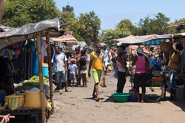 Image showing Malagasy peoples on marketplace in Madagascar