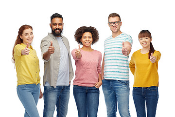 Image showing international group of people showing thumbs up