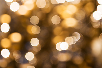 Image showing blurred golden christmas lights bokeh